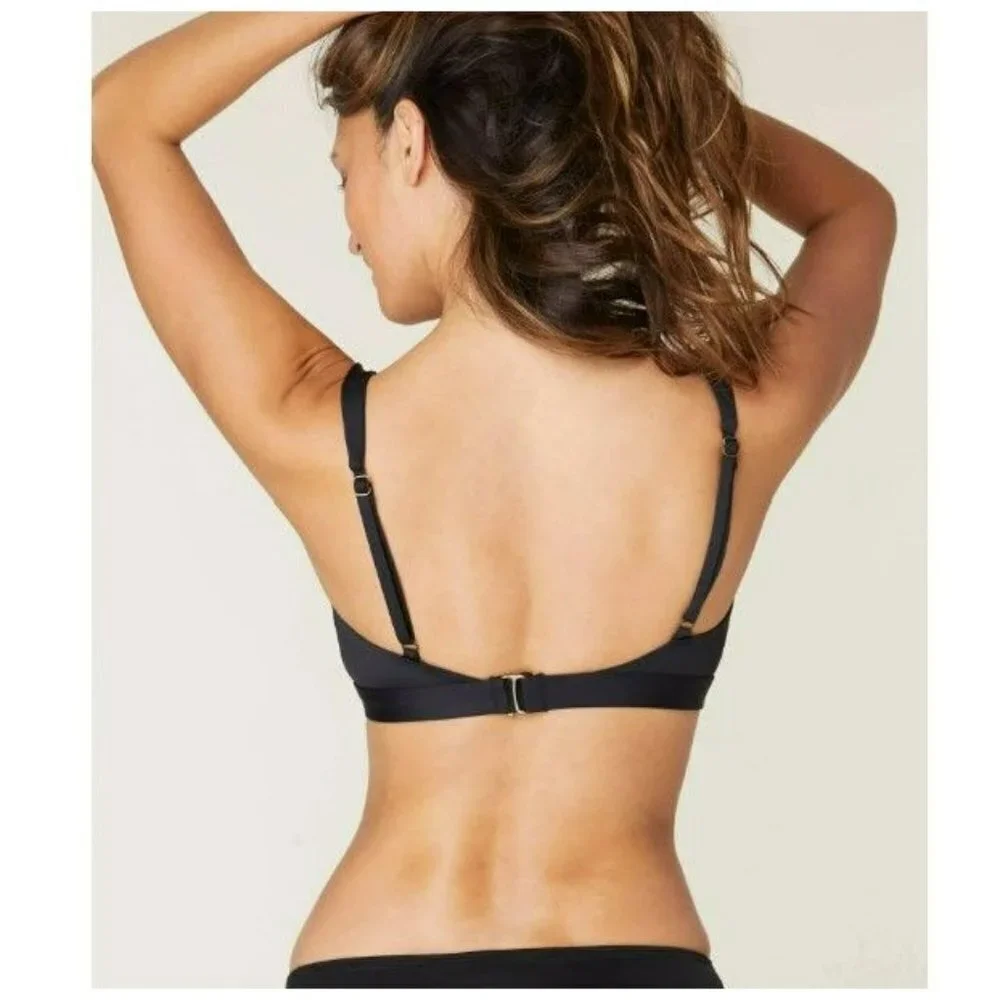 Andie Swim The Tahiti‎ Black Top Eco Nylon Top NWT Large - Picture 4 of 6